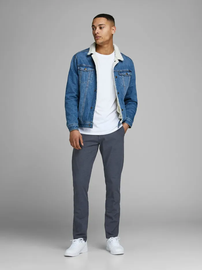 Trousers JACK and JONES Mens MARCO KENSO AKM 638 CHINOS Grey Vintage Indigo