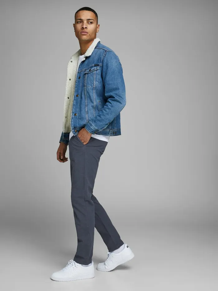Trousers JACK and JONES Mens MARCO KENSO AKM 638 CHINOS Grey Vintage Indigo