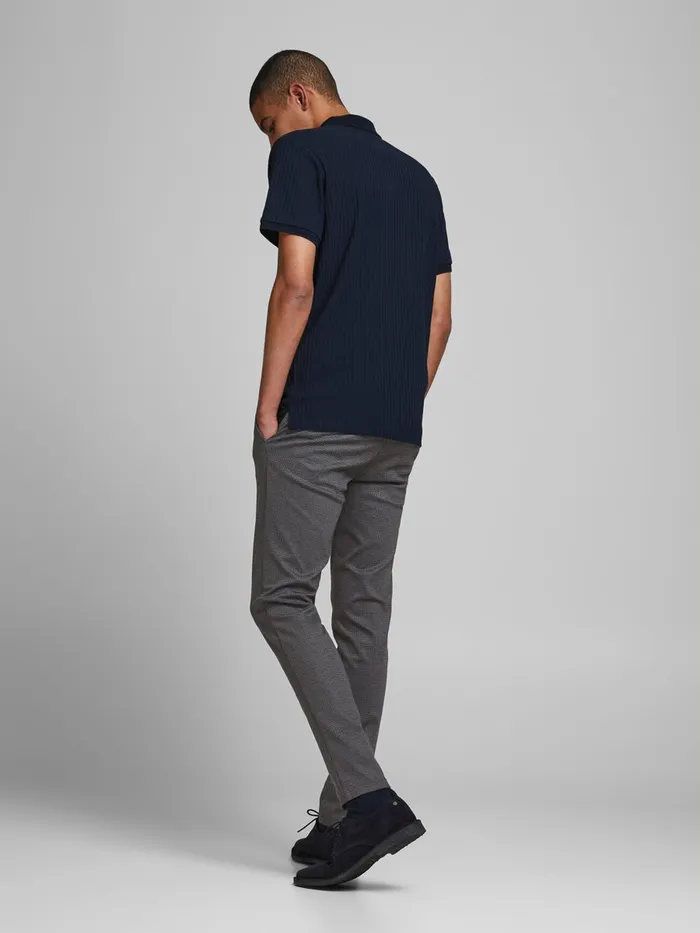 Trousers JACK and JONES Mens MARCO PHIL HOUNDSTOOTH CHINOS Grey Black