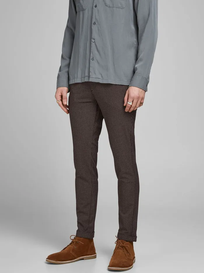Trousers JACK and JONES Mens MARCO STUART CHINOS Brown Brown Stone