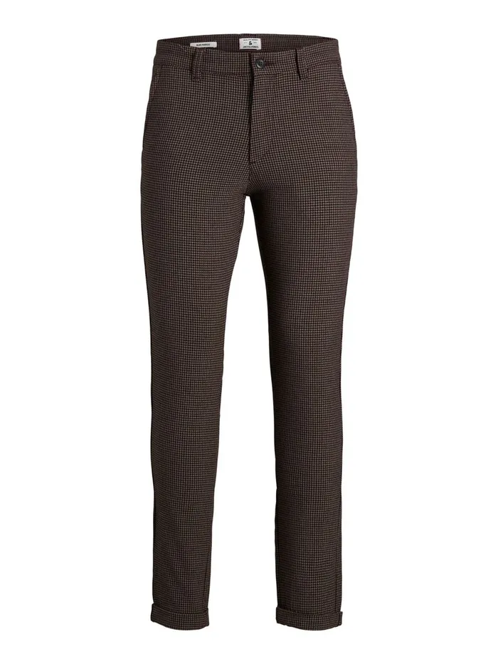 Trousers JACK and JONES Mens MARCO STUART CHINOS Brown Brown Stone