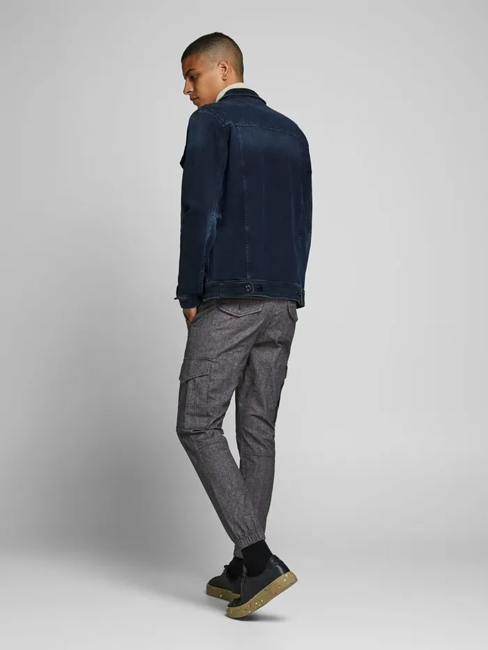 Trousers JACK and JONES Mens PAUL FLAKE SA 1070 CARGO TROUSERS Grey Grey Melange