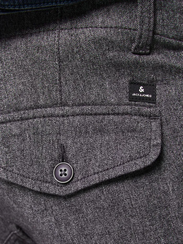 Trousers JACK and JONES Mens PAUL FLAKE SA 1070 CARGO TROUSERS Grey Grey Melange