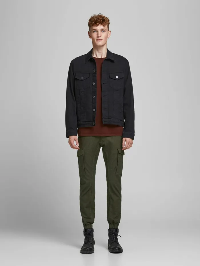 Trousers JACK and JONES Mens PAUL FLAKE TROUSERS Green Olive Night
