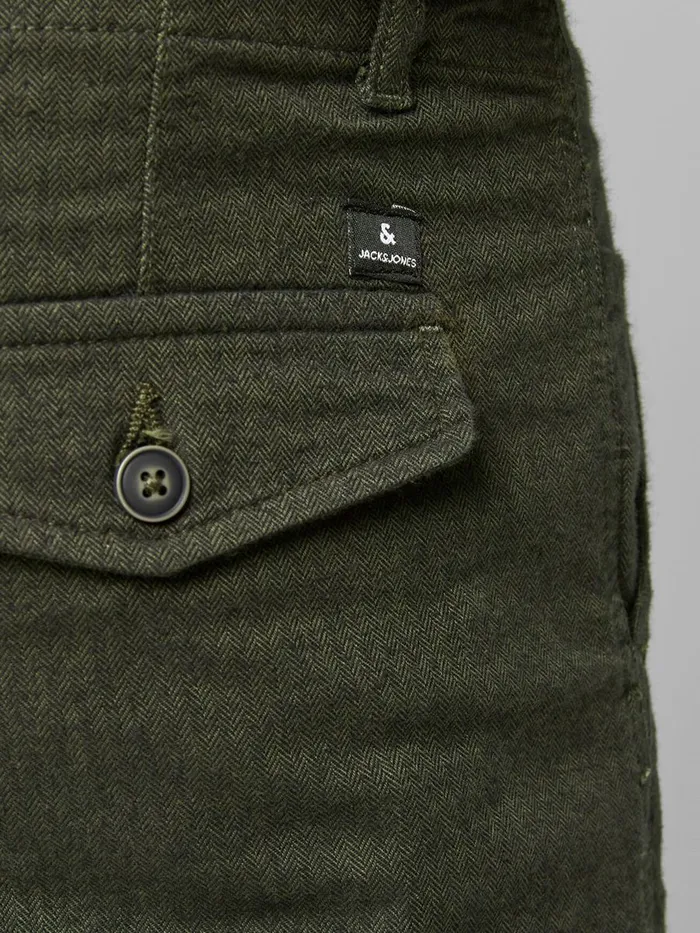 Trousers JACK and JONES Mens PAUL FLAKE TROUSERS Green Olive Night