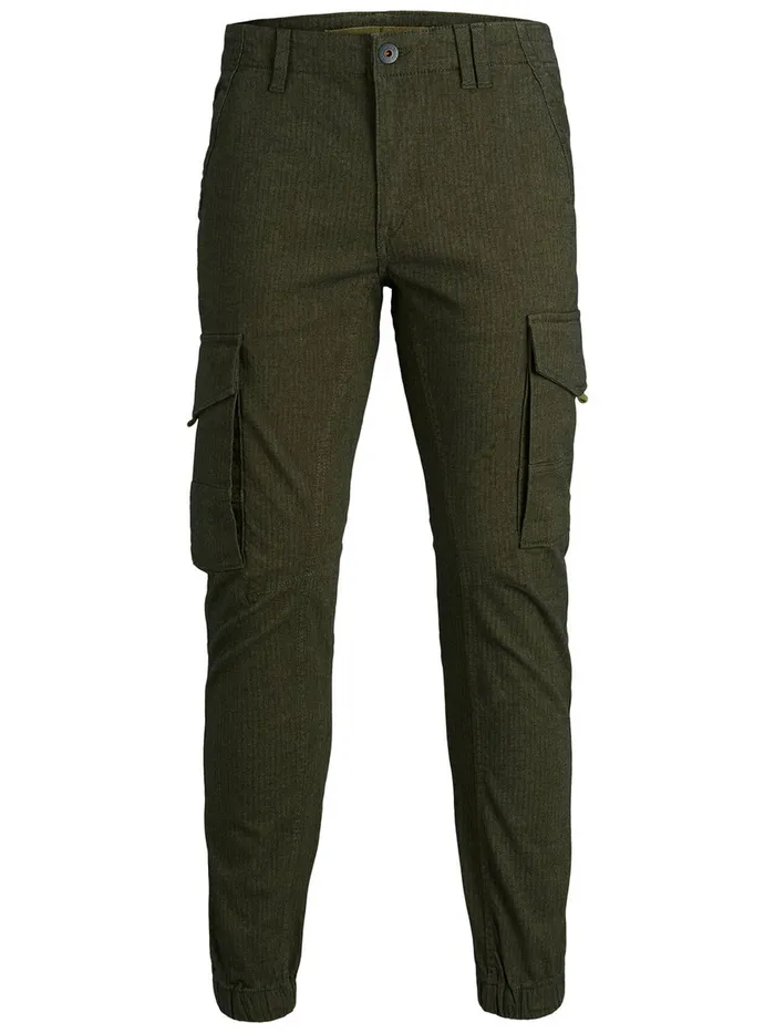 Trousers JACK and JONES Mens PAUL FLAKE TROUSERS Green Olive Night