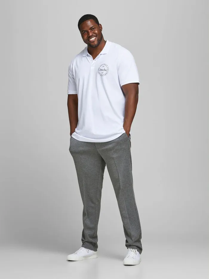 Trousers JACK and JONES Mens SLIM FIT PLUS SIZE CHINOS Grey Grey Melange