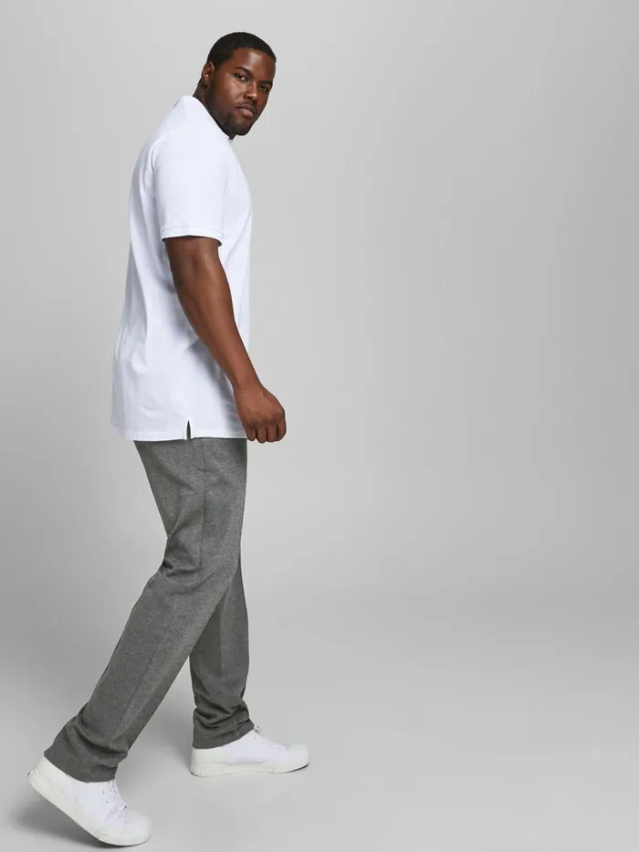 Trousers JACK and JONES Mens SLIM FIT PLUS SIZE CHINOS Grey Grey Melange