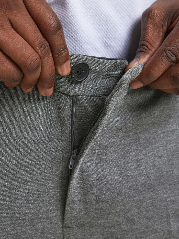 Trousers JACK and JONES Mens SLIM FIT PLUS SIZE CHINOS Grey Grey Melange