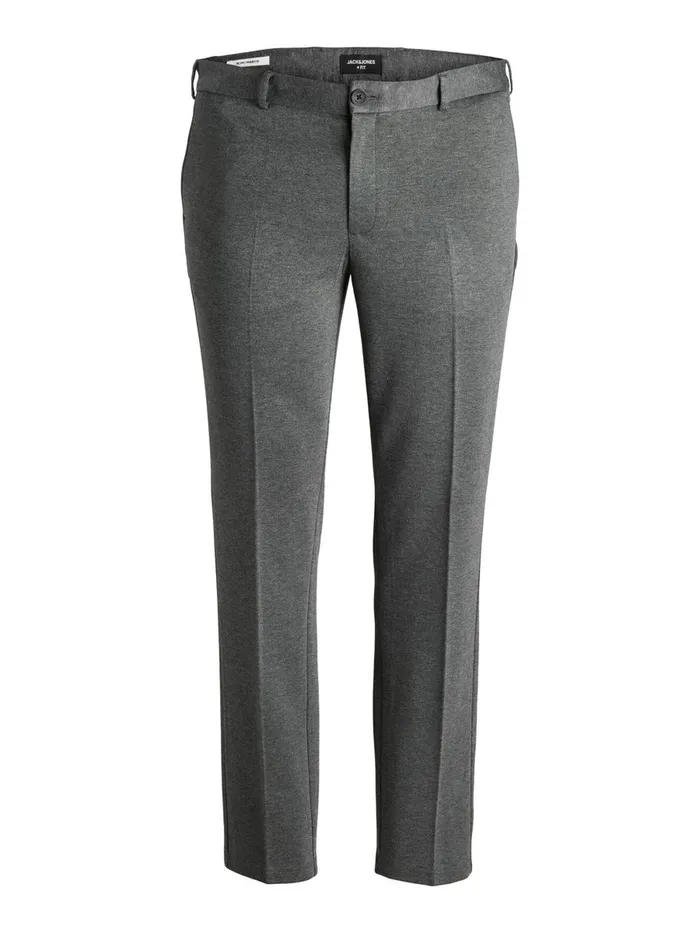Trousers JACK and JONES Mens SLIM FIT PLUS SIZE CHINOS Grey Grey Melange
