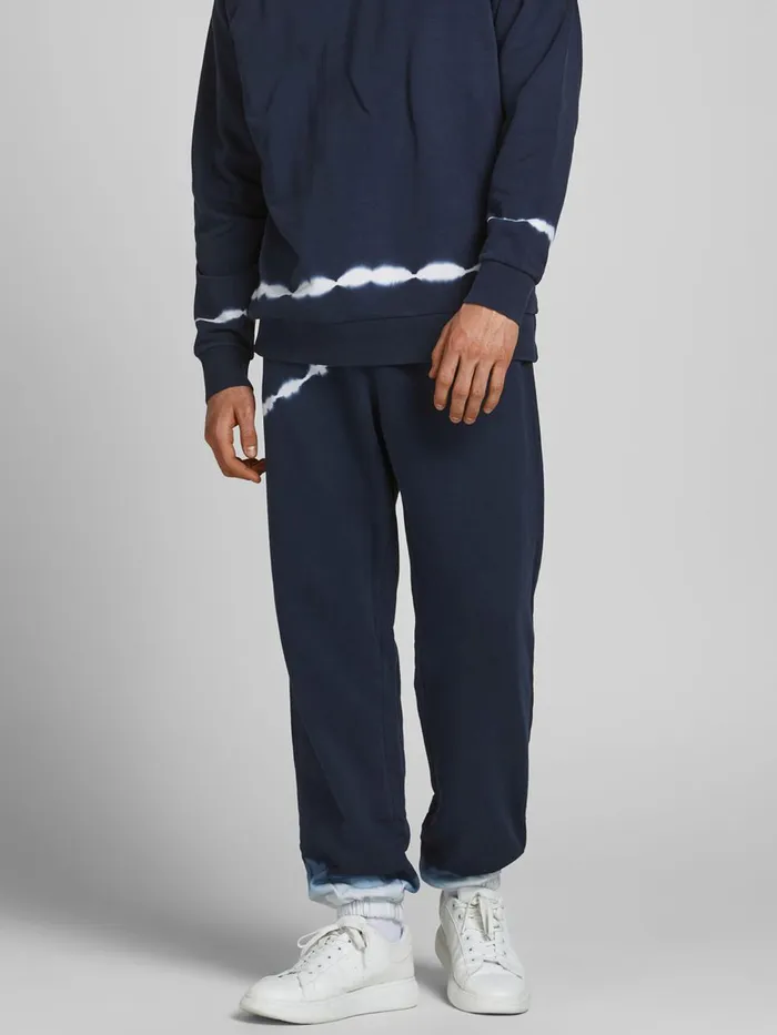 Trousers JACK and JONES Mens TIE DYE SWEATPANTS Blue Cloud Dancer For Sale