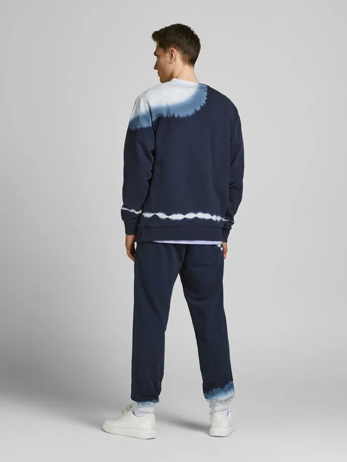 Trousers JACK and JONES Mens TIE DYE SWEATPANTS Blue Cloud Dancer For Sale