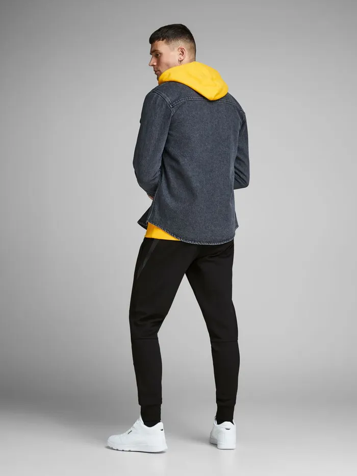 Trousers JACK and JONES Mens WILL CLEAN SPORTY SWEAT PANTS Black Black Cheap On Sale