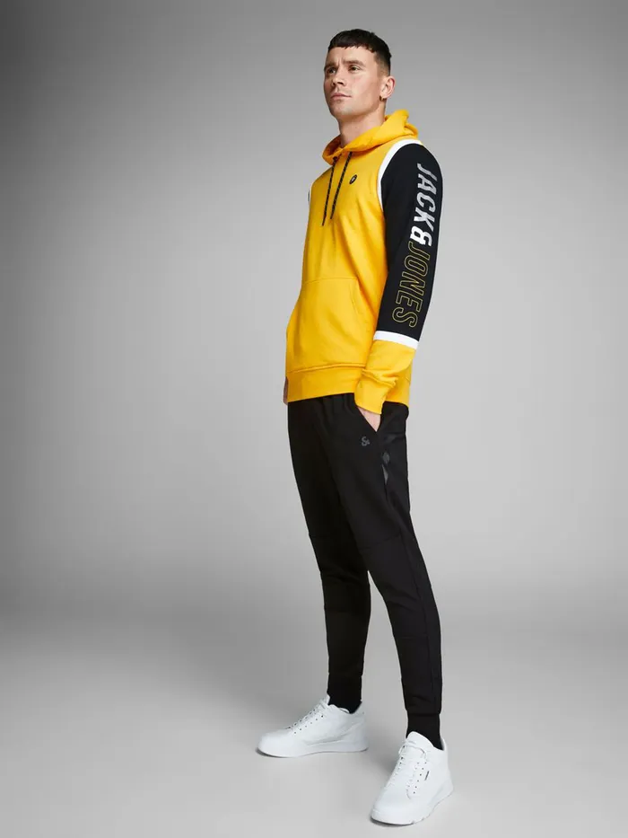 Trousers JACK and JONES Mens WILL CLEAN SPORTY SWEAT PANTS Black Black Cheap On Sale