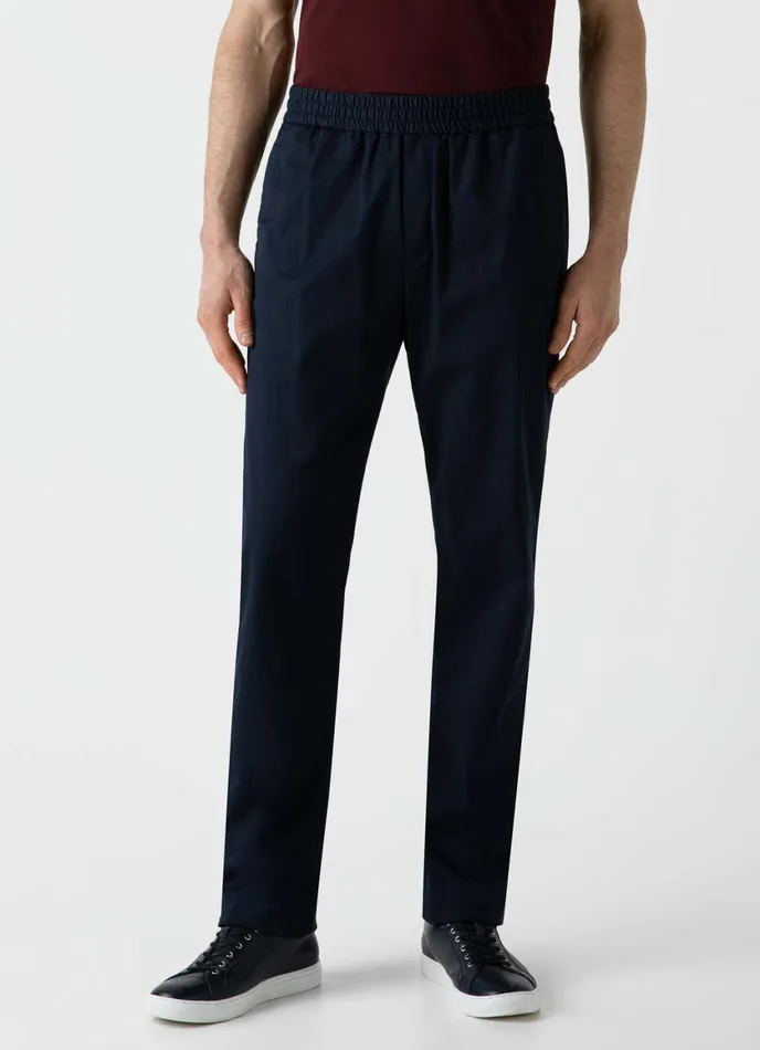 Twill Drawstring Trouser Navy Men SUNSPEL Pants