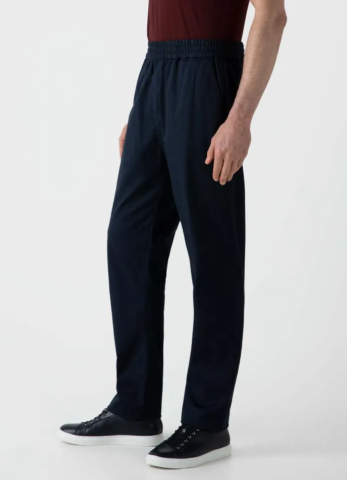 Twill Drawstring Trouser Navy Men SUNSPEL Pants