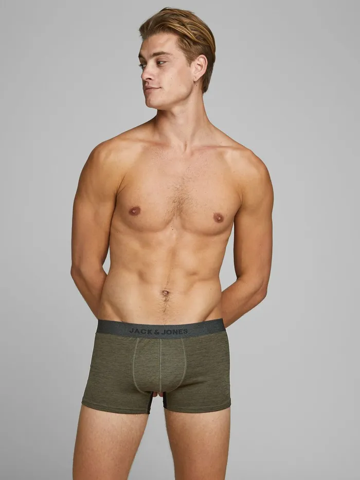 Underwear JACK and JONES Mens 3PACK BASIC TRUNKS Red Fiery Red Cheap On Sale