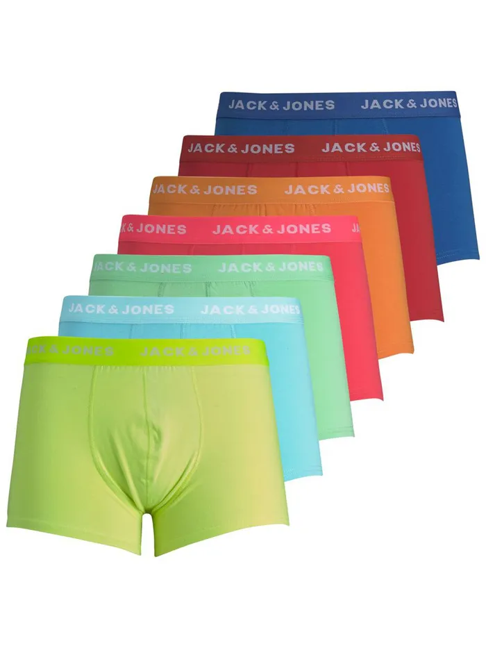 Underwear JACK and JONES Mens 7PACK LOGO TRUNKS Pastel Flame Orange Gift Ideas