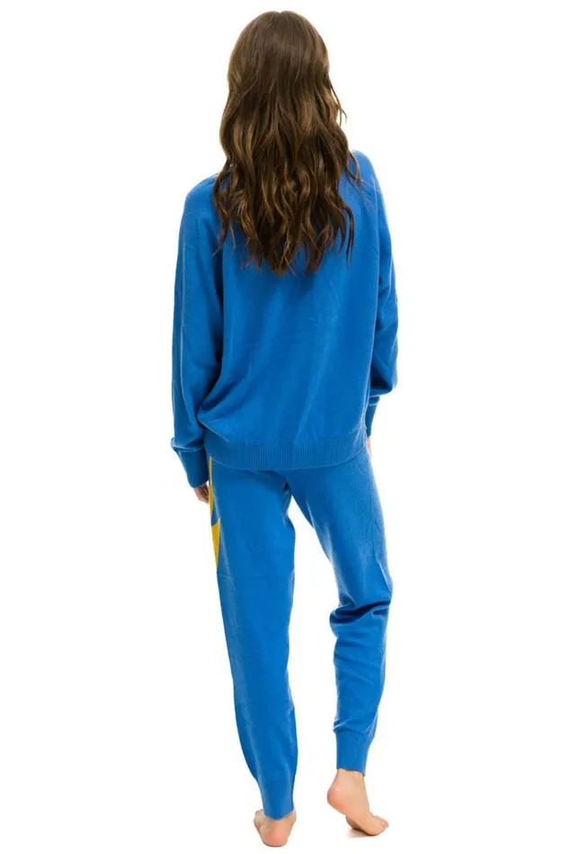 Unisex Bolt Cashmere Light Sweater 8211 Vintage Blue Blue Bolt Men Aviator Nation Sweatshirts