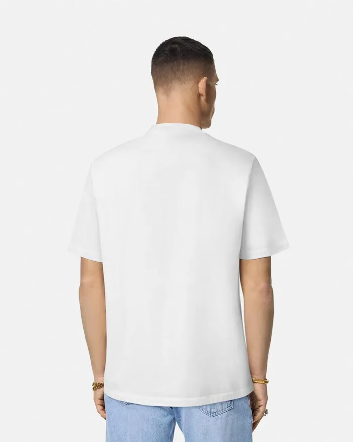 University Coral TShirt Whiteprint Men Versace TShirts and Polos