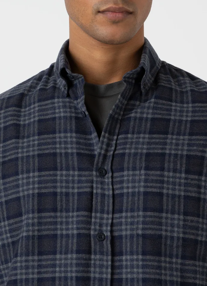 ussunspel Button Down Flannel Shirt Navy Check Men Shirts ussunspel Button Down Flannel Shirt Navy Check Men Shirts