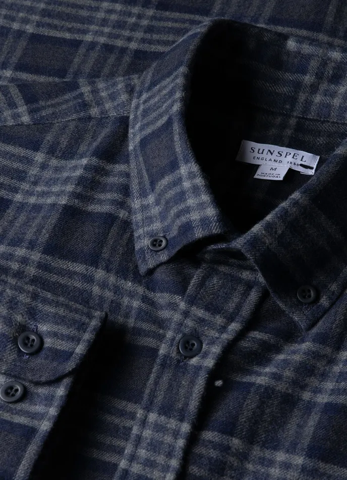 ussunspel Button Down Flannel Shirt Navy Check Men Shirts ussunspel Button Down Flannel Shirt Navy Check Men Shirts