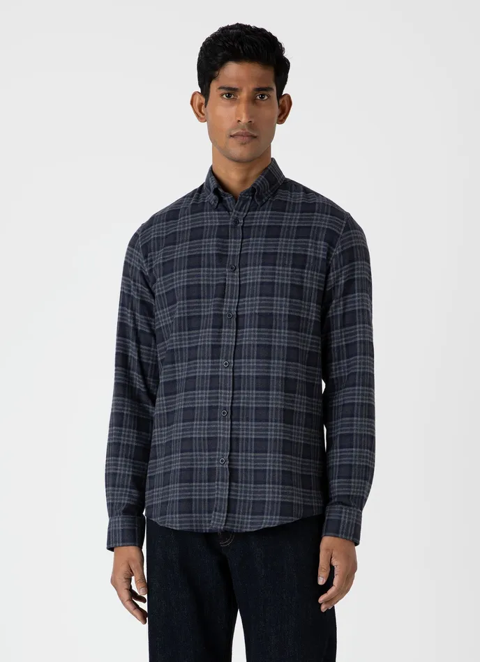 ussunspel Button Down Flannel Shirt Navy Check Men Shirts ussunspel Button Down Flannel Shirt Navy Check Men Shirts