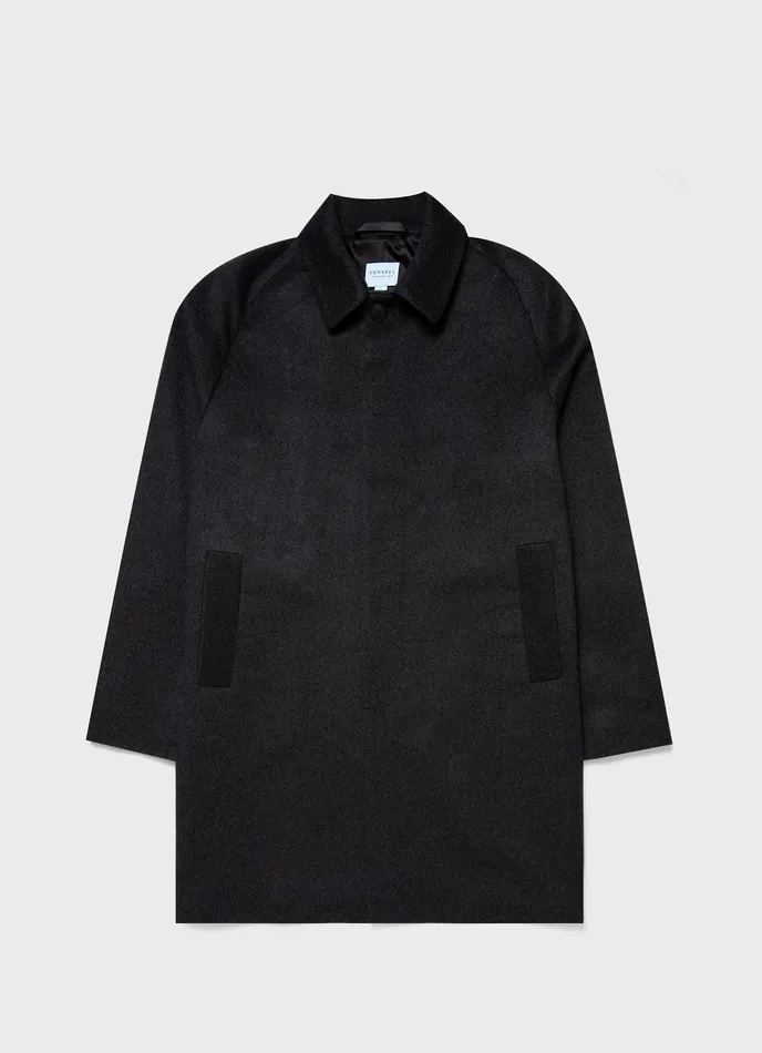 ussunspel Jackets and Coats Men Cashmere Car Coat Charcoal Melange