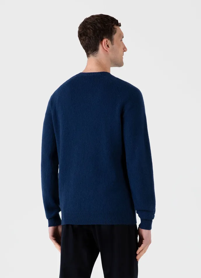 ussunspel Knitwear Men Lambswool Crew Neck Jumper Naval Blue ussunspel Knitwear Men Lambswool Crew Neck Jumper Naval Blue