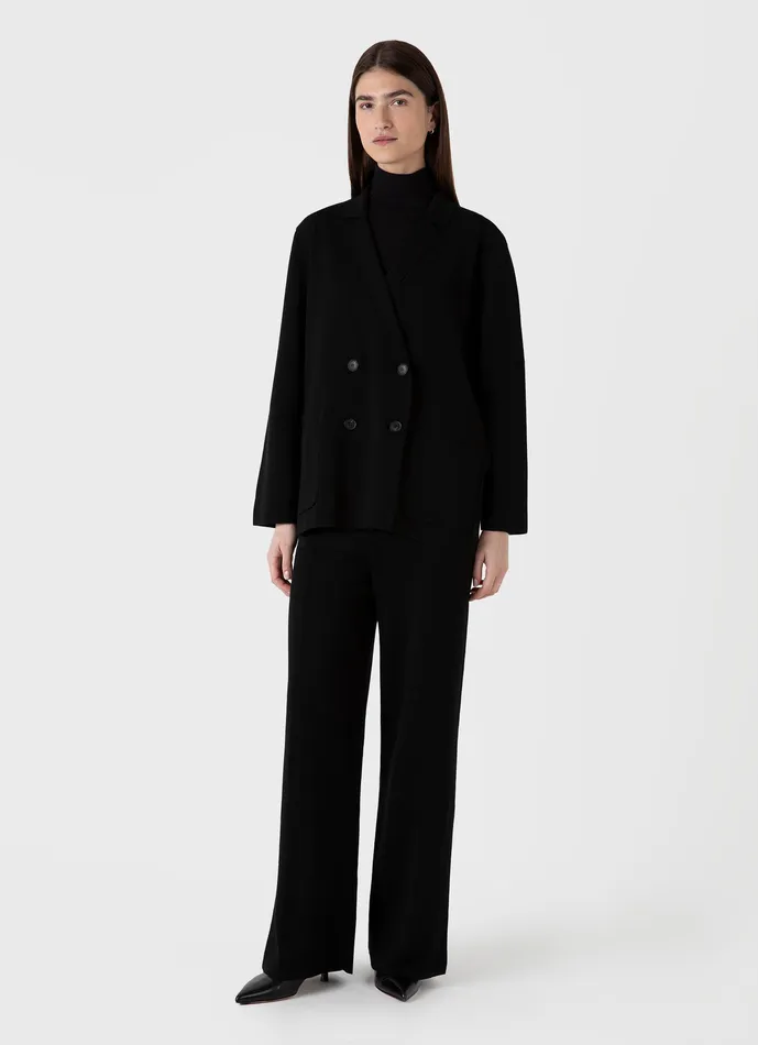ussunspel Pants Women Merino Milano Knit Trouser Black