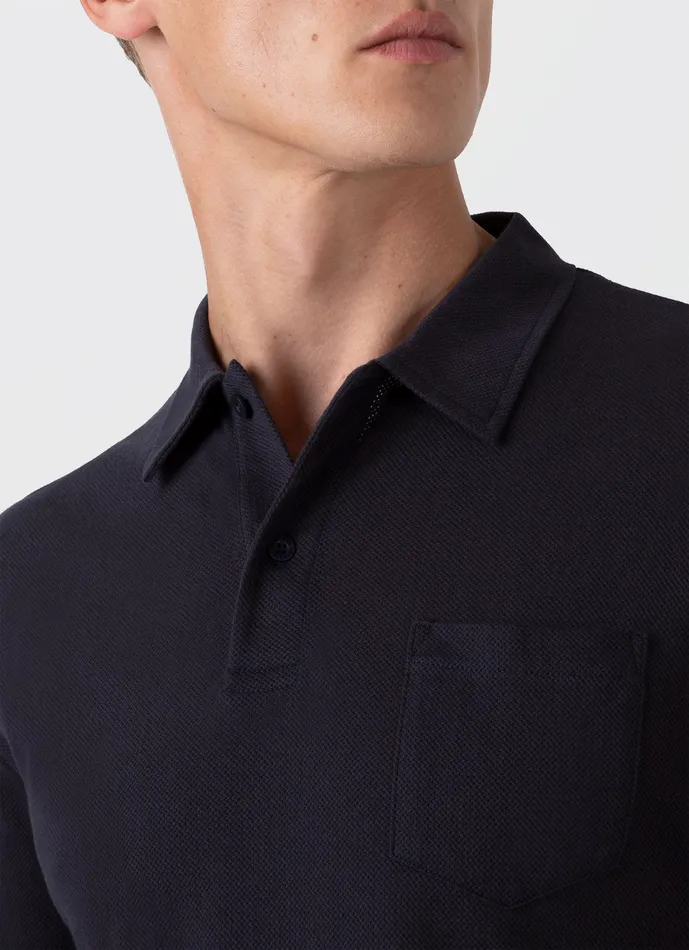 ussunspel Polo Shirts Men Long Sleeve Riviera Polo Shirt Navy ussunspel Polo Shirts Men Long Sleeve Riviera Polo Shirt Navy