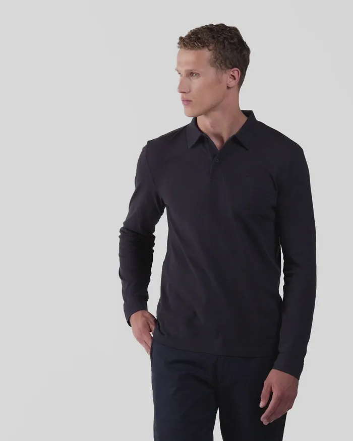 ussunspel Polo Shirts Men Long Sleeve Riviera Polo Shirt Navy ussunspel Polo Shirts Men Long Sleeve Riviera Polo Shirt Navy