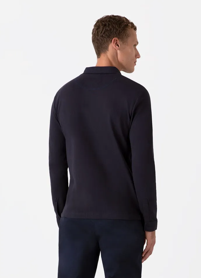 ussunspel Polo Shirts Men Long Sleeve Riviera Polo Shirt Navy ussunspel Polo Shirts Men Long Sleeve Riviera Polo Shirt Navy