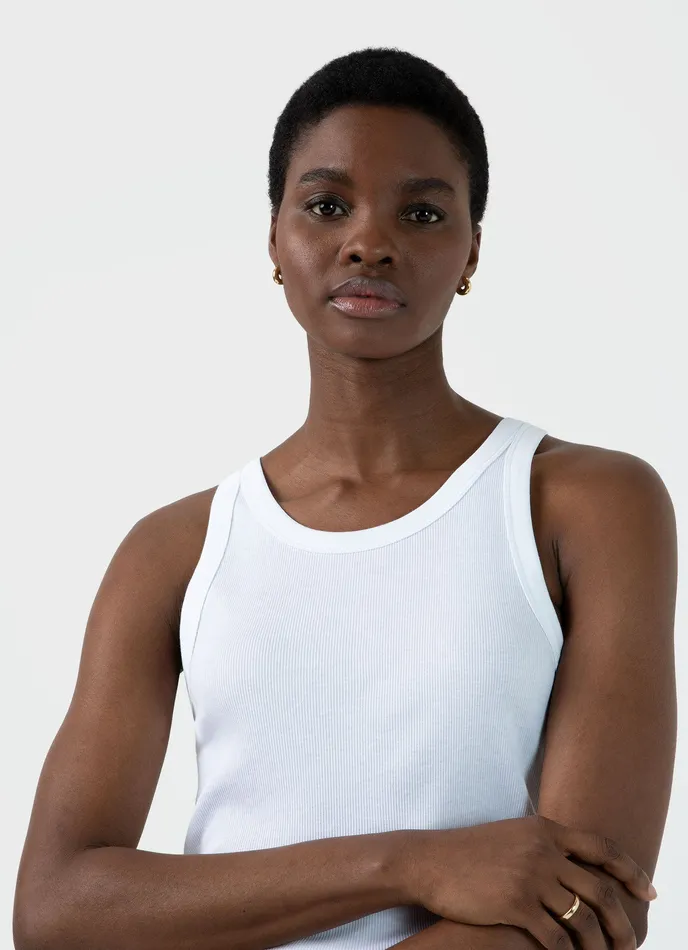 ussunspel Ribbed Tank Top White Women Tshirts and Tops ussunspel Ribbed Tank Top White Women Tshirts and Tops
