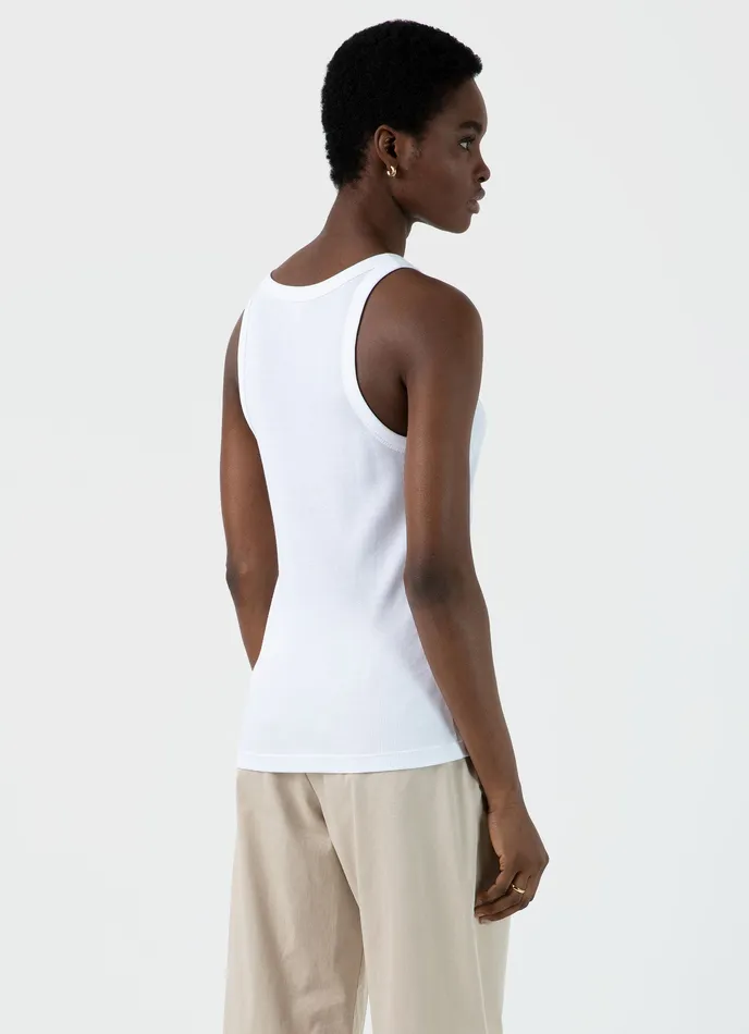 ussunspel Ribbed Tank Top White Women Tshirts and Tops ussunspel Ribbed Tank Top White Women Tshirts and Tops