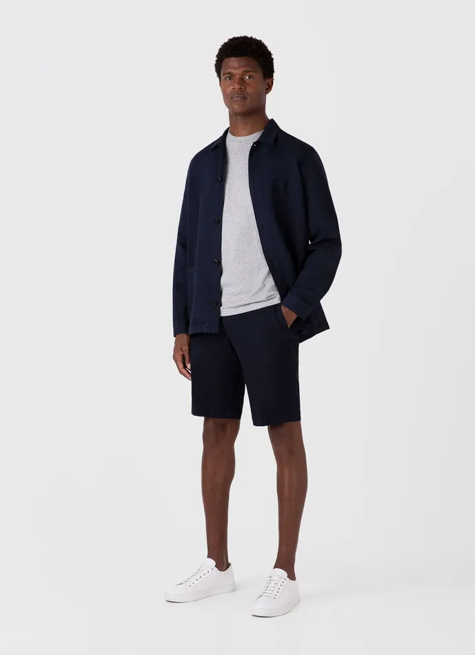 ussunspel Shorts Men Stretch Cotton Twill Chino Shorts Navy ussunspel Shorts Men Stretch Cotton Twill Chino Shorts Navy
