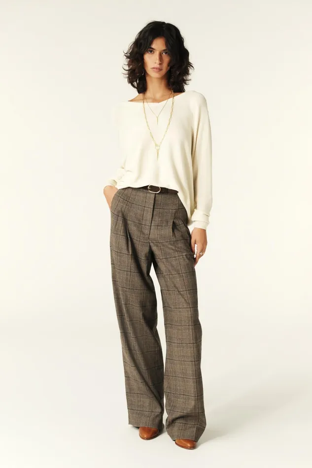 VNeck Backless Sweater Elsy OffWhite Women Baandsh Sweaters and Cardigans