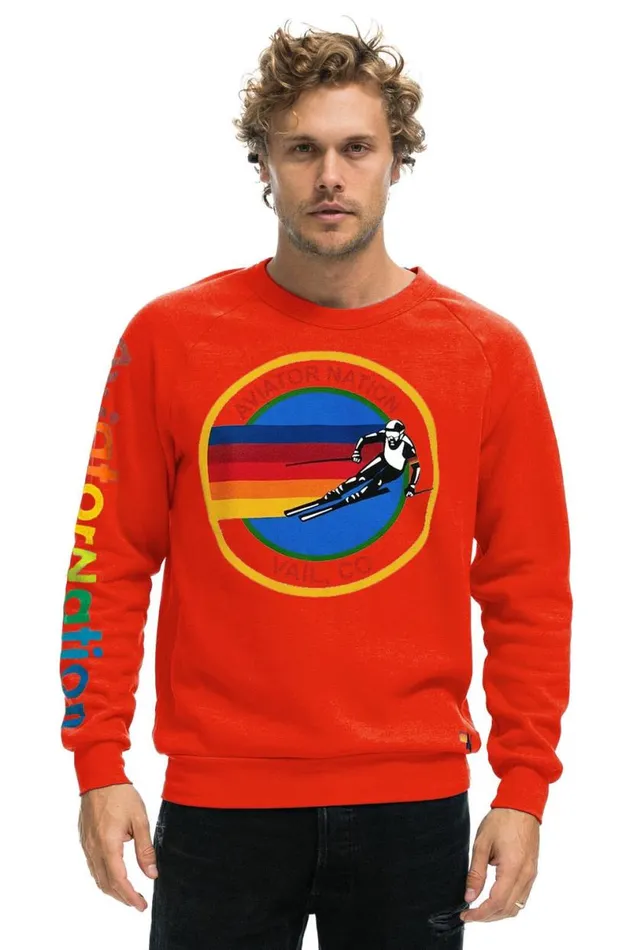 Vail Sweatshirt 8211 Red WomenMen Aviator Nation Sweatshirts