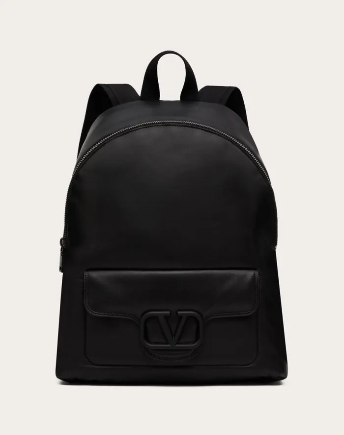 Valentino Backpacks Man Valentino Garavani Noir Nappa Leather Backpack For Man In Black Black
