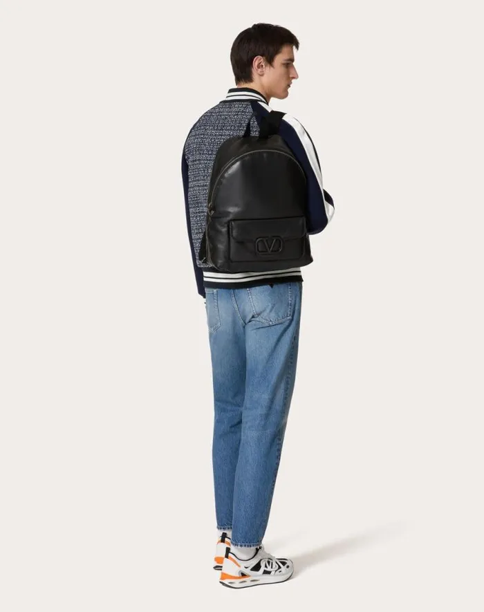 Valentino Backpacks Man Valentino Garavani Noir Nappa Leather Backpack For Man In Black Black Valentino Backpacks Man Valentino Garavani Noir Nappa Leather Backpack For Man In Black Black