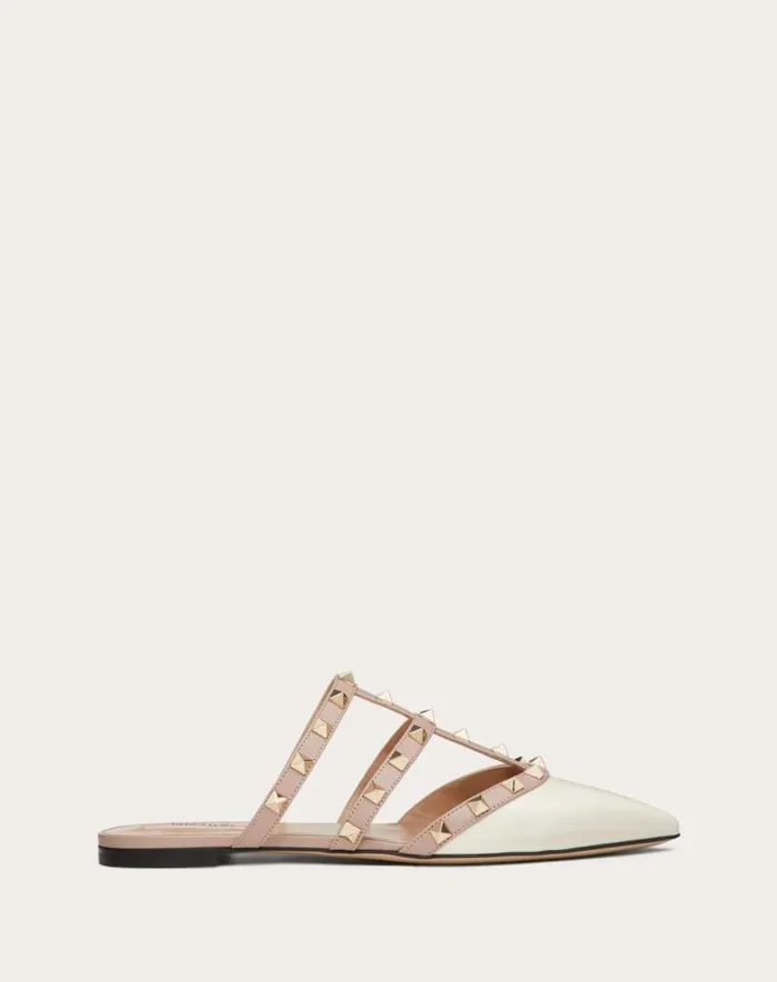 Valentino Ballerinas Woman Rockstud Patentleather Mule For Woman In Poudre Poudre Valentino Ballerinas Woman Rockstud Patentleather Mule For Woman In Poudre Poudre