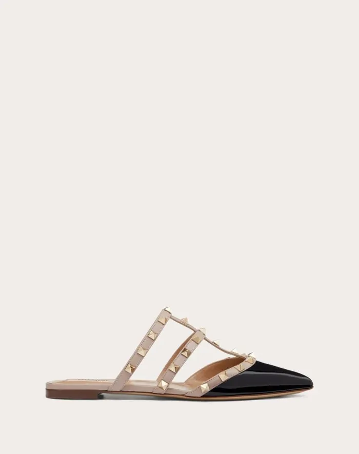 Valentino Ballerinas Woman Rockstud Patentleather Mule For Woman In Poudre Poudre Valentino Ballerinas Woman Rockstud Patentleather Mule For Woman In Poudre Poudre