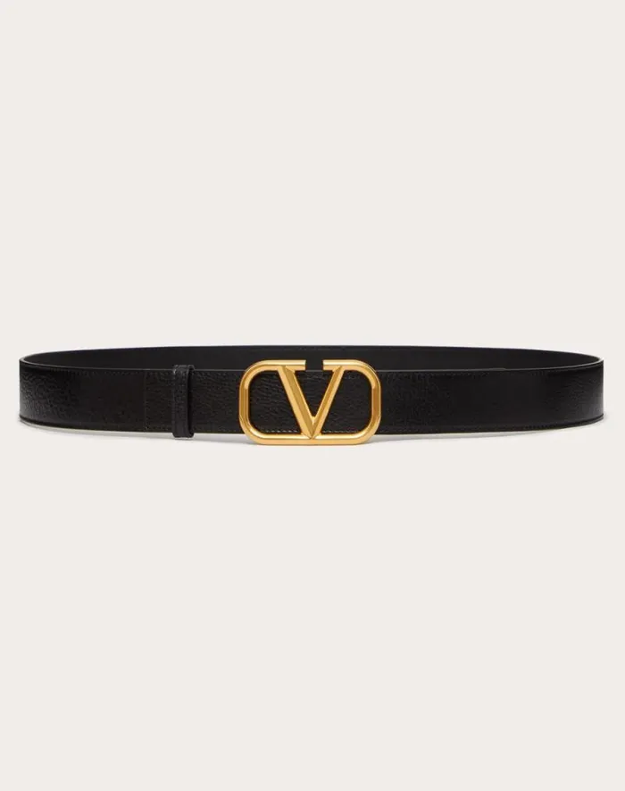 Valentino Belts Man Vlogo Signature Belt In Ombr Cowhide For Man In Black Black Valentino Belts Man Vlogo Signature Belt In Ombr Cowhide For Man In Black Black
