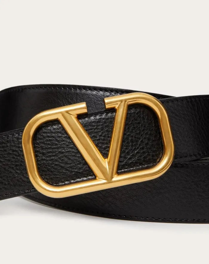 Valentino Belts Man Vlogo Signature Belt In Ombr Cowhide For Man In Black Black Valentino Belts Man Vlogo Signature Belt In Ombr Cowhide For Man In Black Black