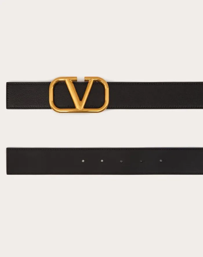 Valentino Belts Man Vlogo Signature Belt In Ombr Cowhide For Man In Black Black Valentino Belts Man Vlogo Signature Belt In Ombr Cowhide For Man In Black Black