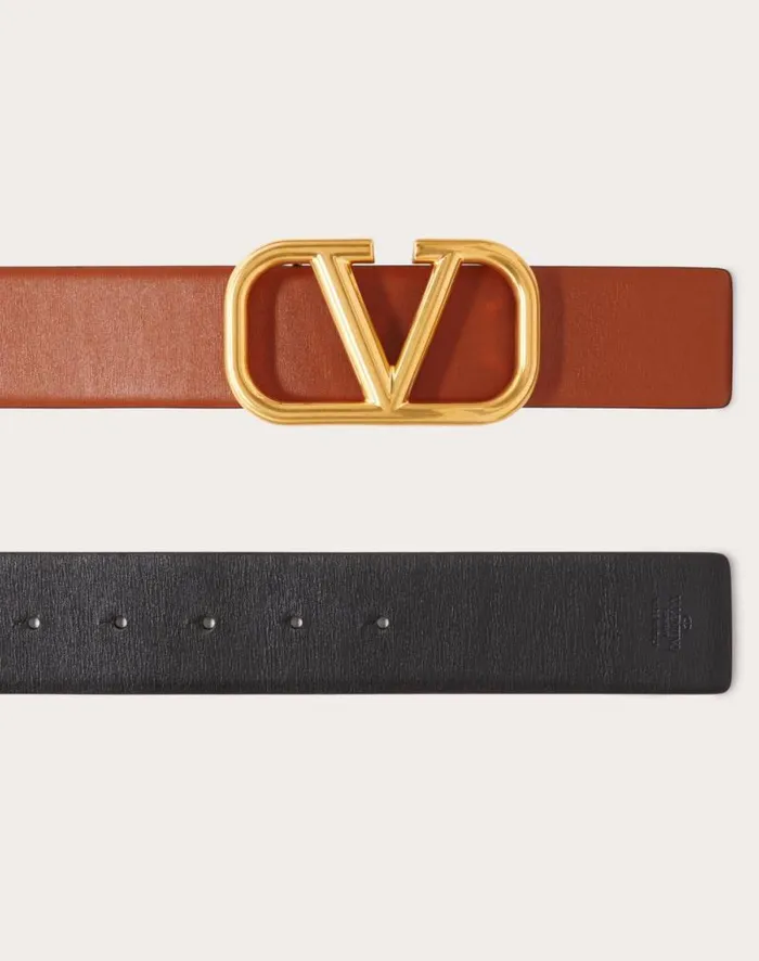 Valentino Belts Woman Reversible Vlogo Signature Belt In Glossy Calfskin 40 Mm For Woman In Smokey Beigeblack Smokey Beigeblack Valentino Belts Woman Reversible Vlogo Signature Belt In Glossy Calfskin 40 Mm For Woman In Smokey Beigeblack Smokey Beigeblack