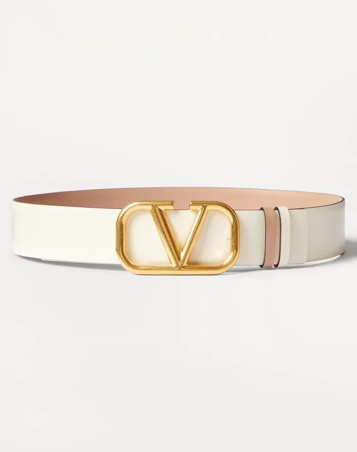 Valentino Belts Woman Reversible Vlogo Signature Belt In Glossy Calfskin 40 Mm For Woman In Smokey Beigeblack Smokey Beigeblack Valentino Belts Woman Reversible Vlogo Signature Belt In Glossy Calfskin 40 Mm For Woman In Smokey Beigeblack Smokey Beigeblack