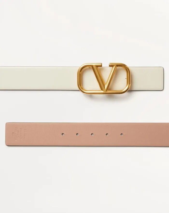 Valentino Belts Woman Reversible Vlogo Signature Belt In Glossy Calfskin 40 Mm For Woman In Smokey Beigeblack Smokey Beigeblack Valentino Belts Woman Reversible Vlogo Signature Belt In Glossy Calfskin 40 Mm For Woman In Smokey Beigeblack Smokey Beigeblack