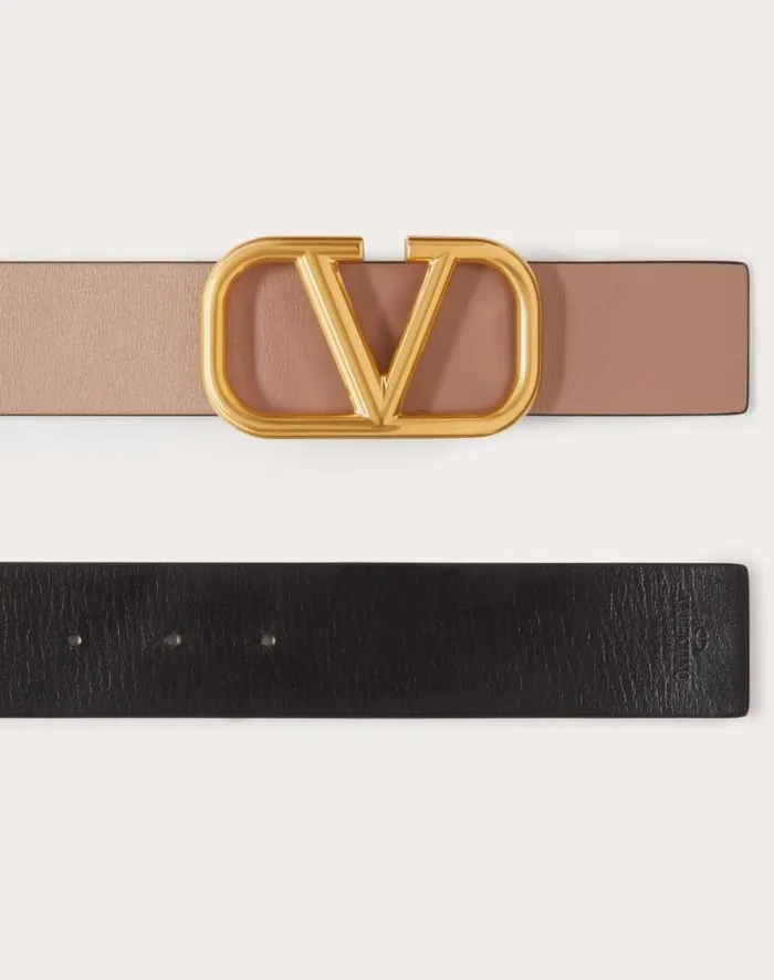 Valentino Belts Woman Reversible Vlogo Signature Belt In Glossy Calfskin 40 Mm For Woman In Smokey Beigeblack Smokey Beigeblack Valentino Belts Woman Reversible Vlogo Signature Belt In Glossy Calfskin 40 Mm For Woman In Smokey Beigeblack Smokey Beigeblack