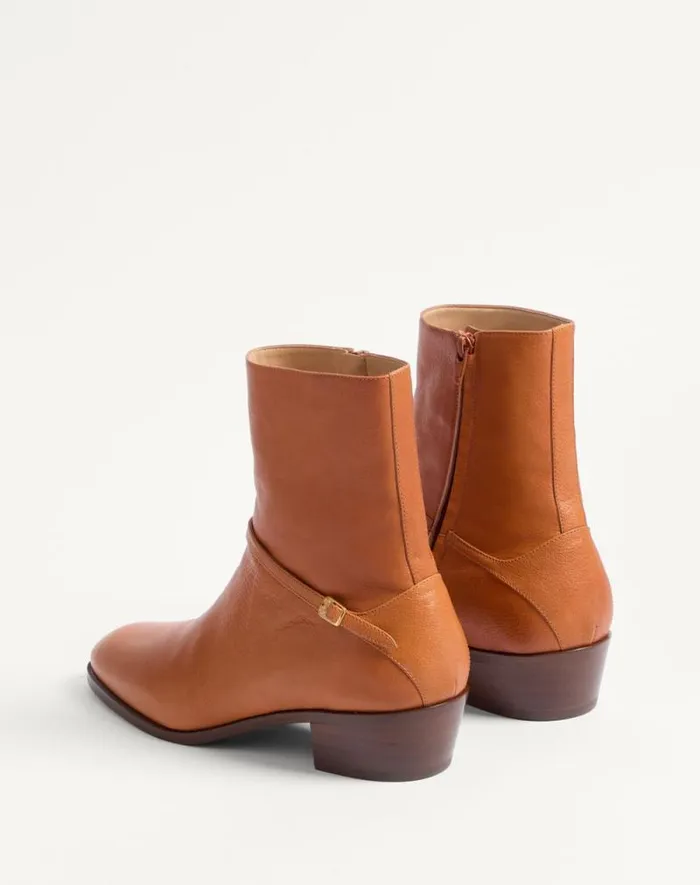 Valentino Boots Man Pat Ankle Boot In Kidskin For Man In Roasted Pecan Roasted Pecan Valentino Boots Man Pat Ankle Boot In Kidskin For Man In Roasted Pecan Roasted Pecan